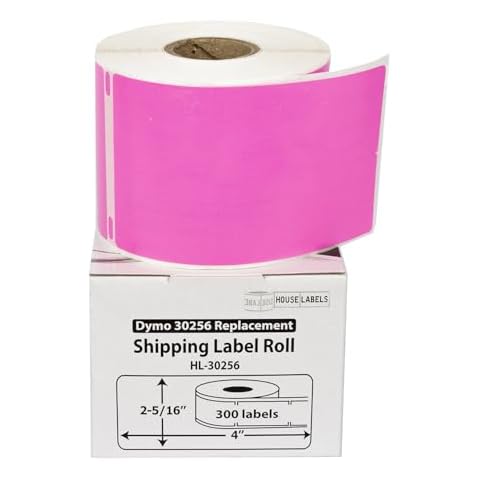 HOUSELABELS Compatible DYMO 30256 Pink Shipping Labels (2-5/16" x 4"), Strong Permanent Adhesive, Compatible with DYMO LW 450, 4XL, Rollo & Zebra Desktop Printers, 50 Rolls /15000 Labels Cover