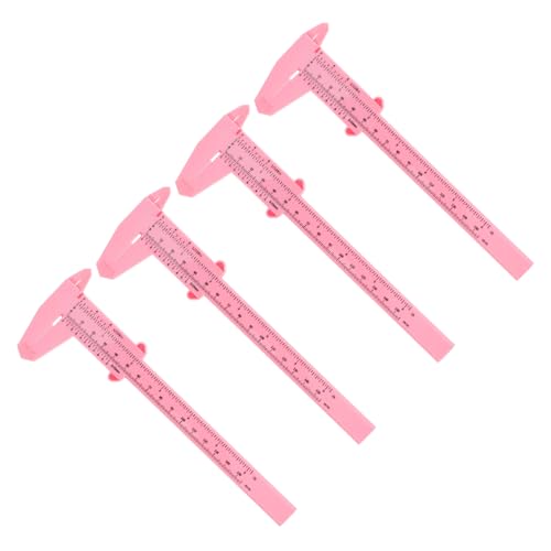 Calibrador plástico 15 cm rosa kit 4 piezas portátil miniatura 1