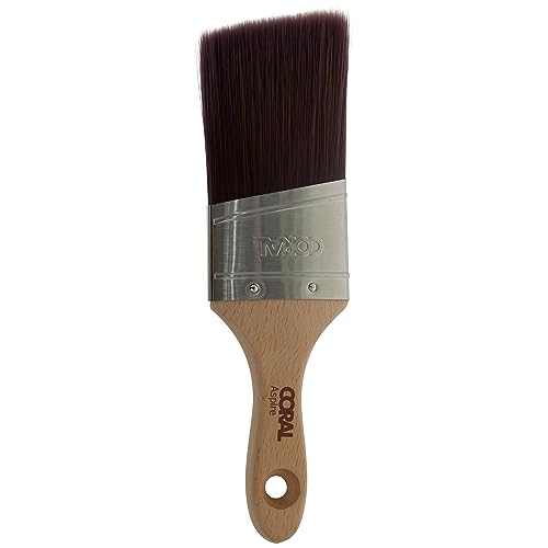 Image of Coral 31753 Aspire 2 inch Paint Brush Professional Firm Angled Cut with Oval Stubby Short Profile for Fast Accurate Cutting-in Ultra-Smooth Finish with Trade Emulsion or Gloss FSC Wood Handle