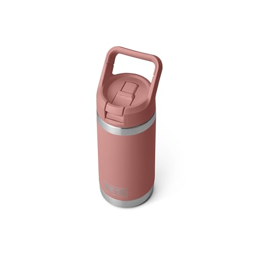 Image of YETI Rambler Jr. 12 oz Kids Bottle, with Straw Cap, Sandstone Pink