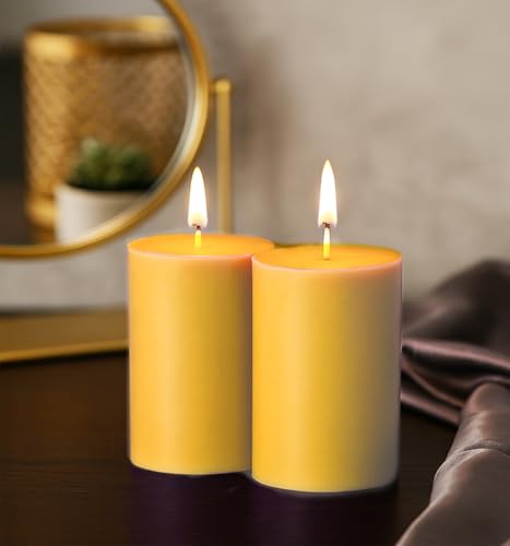 Image of IRIS Wax Homefragrances Pack of 2, Fragrance Pillar Candles- 120G Each- 2 inchX 3 inch (Mango Sorbet)