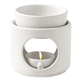 Duftlampe Für ätherische öle, Duftlampe Teelicht mit Teelichthalter, Keramik Diffuser Aromalampe, Abnehmbare Schale für Dekoration, Yoga, Schlafzimmer (Weiß)