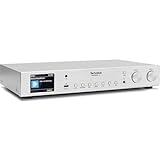 TechniSat DIGITRADIO 143 (V3) – HiFi-Tuner Internetradio (DAB+ Digital-Radio, Bluetooth-Audio-Streaming, Spotify Connect, Wurfantenne, Fernbedienung, Breite 43,5 cm) Silber