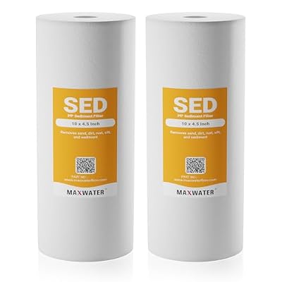 Max Water 10 Micron 10 x 4.5 inch Whole house Sediment Water Filter | Meltblown Polypropylene Well Water Filter Replacement Cartridges for DGD-5005, AP810, SDC-45-1001, GXWH30C, PP10BB (2 Pack)