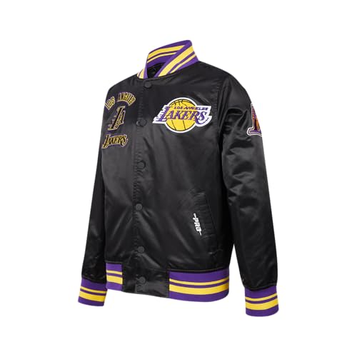 Pro Standard Big Kids NBA Los Angeles Lakers Retro Classics Satin Jacket Black/Purple M - Image 3