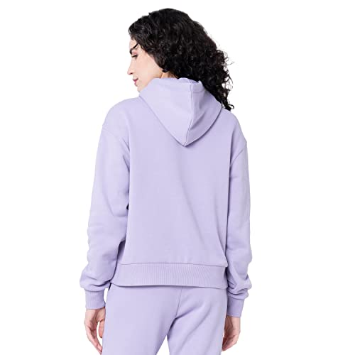 Image of Mode By Red Tape Women's Light Purple Typography Hoodie
