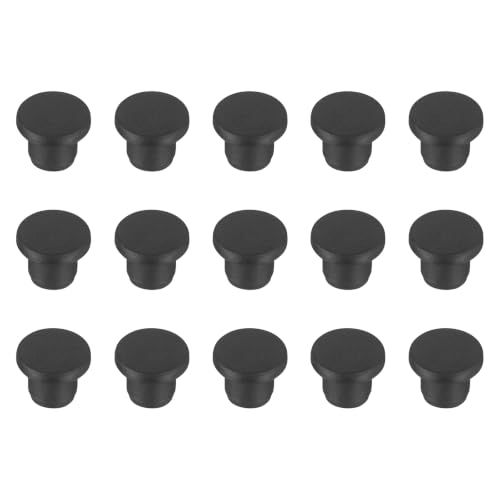 Image of MECCANIXITY 15pcs T-Shaped Silicone Plugs 8.3mm 11 /32 Inch Dia Snap in Plug Hole Seal Cover Round Rubber Stopper for 8-8.3mm Holes Kitchen Rubber Bulkheads Waterproof Sealing, Black