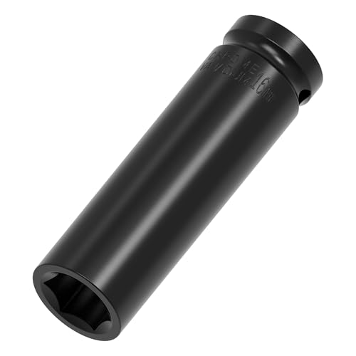 Image of 1 /2 inch Inch Drive by 16mm Deep Impact Socket, Heat-Treated CR-V Steel 3 Inch Length, 6-Point Metric Sizes