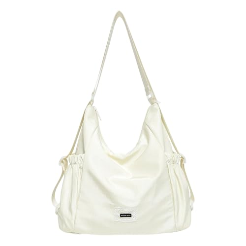 Mabecol 2-in-1 Shopper Tasche Damen, Handtasche, Henteltasche & Rucksack Mittelgroß, Wasserabweisende Umhängetasche aus Nylon, Wandelbare Tote Bag für Alltag, Uni & Reisen, Beige