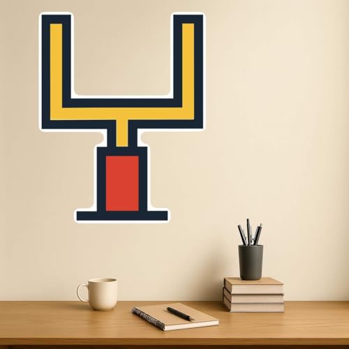 Azeeda \'8-Bit Rugby Goal Posts\' White Premium Vinyl Decal Sticker – Waterproof, Durable & Easy to Apply - Ideal for Car Bumpers, Windows, Bins and More (DW00172603)