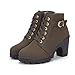CSRZPMG Women's Platform Fashion Ankle Boots Casual Chunky Heel Lace Up Booties Comfortable Mid Heel Round Toe Fall Winter Boots for Ladies