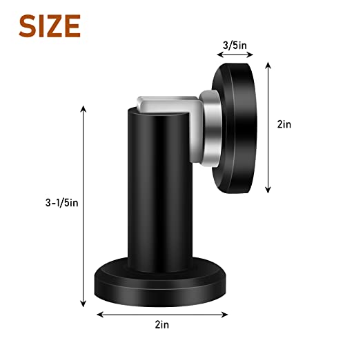 Magnetic Door Stop, Black Door Stopper, Wall Floor Mount Magnetic Door Holder Heavy Duty Magnet Door Catch - Image 2