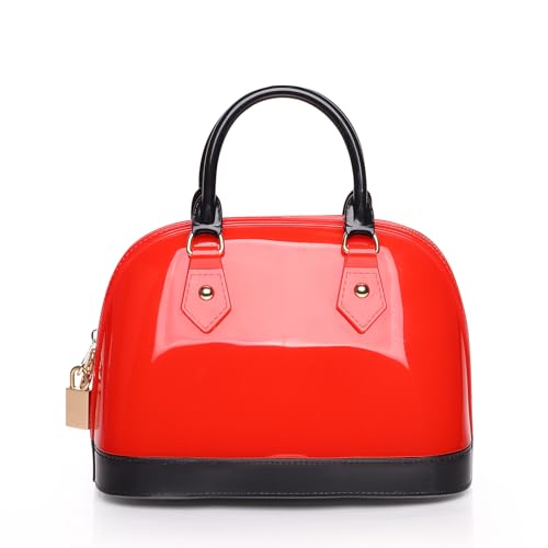 Image of Jelly Crossbody Purse Shoulder Bag, Candy Color Tote Satchel Top-Handle Handbags for Women