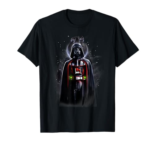 T-shirt Star Wars Dark Vador portrait Étoile de la Mort en coton noir pour homme et fan de la saga