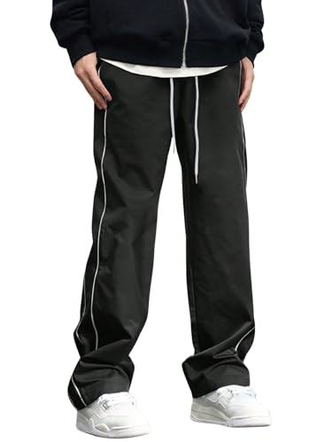 Image of GRECIILOOKS Lycra Track Pants for Men - Stretchable Loose Fit Gym Joggers | Korean Style Workout | Loose Mid Rise Trouser (Available in Plus Size)
