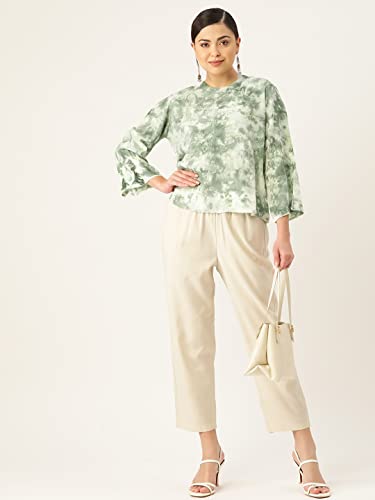 Image of Maaesa Rayon Top (Small, Grey Green)