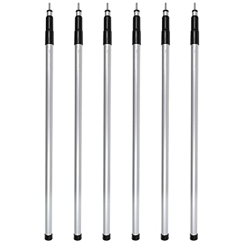 Noorsk® Juego de 4 o 6 Postes de Tienda telescópicos de 80-180 cm o 100-240 cm para Acampar, Tiendas, Lonas | Small - 6 Unidades