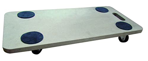 TEC HIT 175100 – Tablett aus Holz mit Rollen – Umzugswagen – 60 cm x 30 cm – mit 4 drehbaren Rädern – maximale Belastung 2
