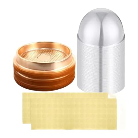 50 Sets Cake Box - Internal Size Diameter 4-3/8 Inch X Height 4-1/8 Inch Clear Plastic Dome Carrier - Single Cake Container Carry Reinforcement Stickers (Gold) Cover