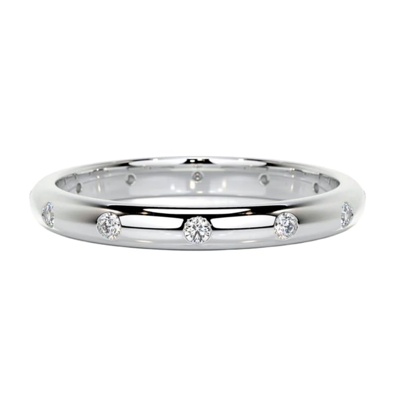 Alliance demi-éternité argent bague anti-ternissement pierre CZ éclatante