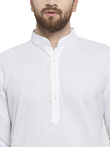 Image of Vastraa Fusion Men's Printed Kurta Pure Cotton Long Kurta, Round Collar, Full Sleeves, Button Kurta, Ethnic Wear