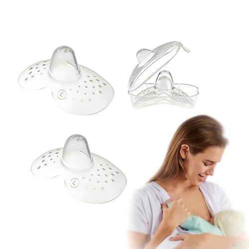 Dos fundas protectoras de silicona para lactancia, paños de lactancia para viajes, higiene y seguridad e incluyen un sistema de autodesinfección. Bandeja de recogida de leche materna