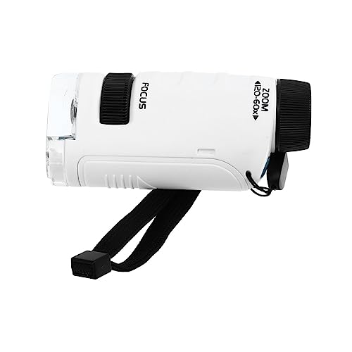 Kisangel 1 Juego De Microscopio Portátil para Juguetes De Mano Microscopio para Principiantes Microscopio De Bolsillo para Mini Microscopio De Plástico Blanco