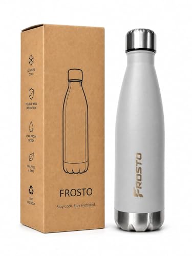 Image of Thermosteel Insulated Water Bottle 500ml | Stainless Steel Vacuum Flask | Hot 12Hr Cold 12Hr | Leak Proof | Thermos for Travel Gym Office Hiking | Matte Grey