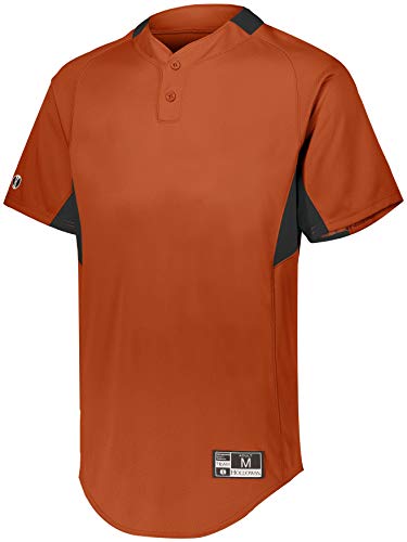 Holloway Youth Game7 Two-Button Baseball Jersey S Orange/Black