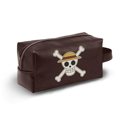 One Piece Skull-Neceser de Viaje Brick Plus, Marrón, 27 x 13 cm