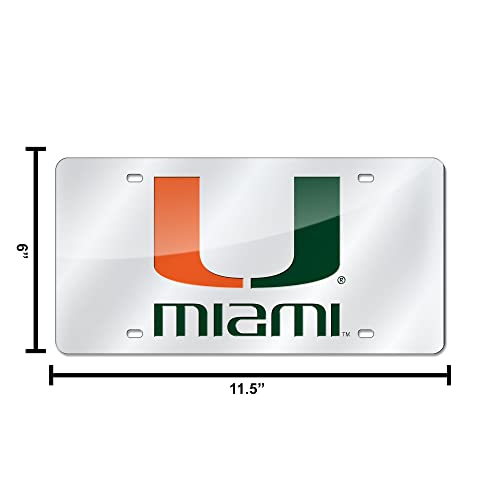 Ncaa Miami Hurricanes Laser Inlaid Metal License Plate Tag #TOP3