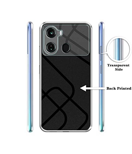 Image of Zig-Zag Black Line Design Printed Silicon Soft TPU Back Case Cover for Itel P40 4G