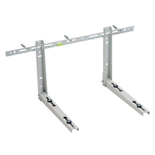 Supports de climatisation en acier, 450 x 380 x 800 mm, charge certifiée 80 kg (testé 240 kg), acier de construction 1,2 mm, peinture époxy RAL 9002, kit de...