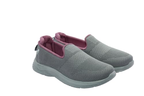 Image of WalkLine Women's Slip-On Walking Shoes | Lightweight Knitted Mesh Casual Sneakers | Soft PU Sole Comfortable Loafers | Breathable Running, Gym, Travel Shoes for Women