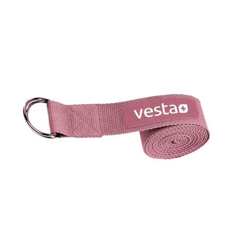 Yogagurt 100% Baumwolle 2,5 m Metall Verschluss Yoga Gurt Gürtel 250 x 3,8 cm Strap Yogaband Yogaschlaufe (Weinrot)