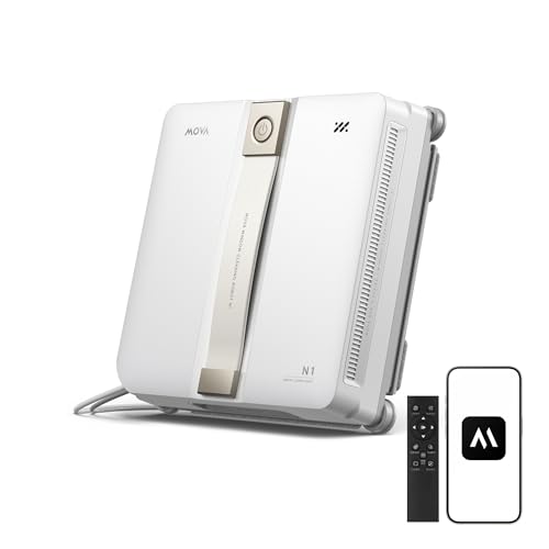 Image of Mova N1 Window Cleaning Robot, Compact Dual-Spray Window Cleaner, 8000Pa Suction, 12-Level Safety Protection, Intelligent Path Planning, 6 Cleaning Modes, for Windows Glass Tiles & Marble, White