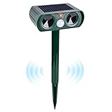 Repelente Gatos, Ahuyentador para Gatos, Repelente Ultrasónico Solar IP44 Impermeable, Repelente para Gatos para Palomas, Pájaros, Perros, Ratones, Zorros