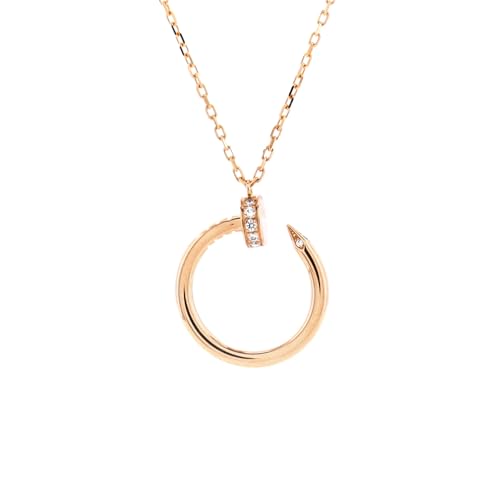 Cartier, Pre-Loved Juste un Clou Pendant Necklace 18K Rose Gold with Diamonds, Rose Gold