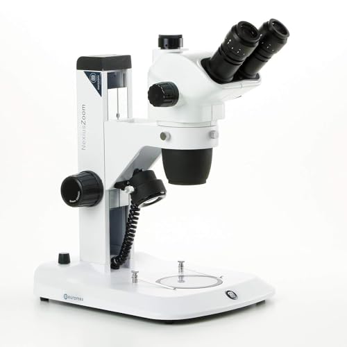 Image of NexiusZoom Trinocular Stereo Zoom Microscope 0.67x to 4.5X Zoom Objective, Magnification from 6.7X to 45x, Rack and Pinion Stand, Incident and transmitted 3 W LED illuminations