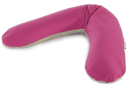 Theraline Das Original Stillkissen 100% Bio-Baumwolle inkl. Außenbezug Fuchsia/Cappuccino