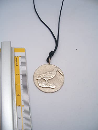 Pendentif bécasse ras-du-cou corde collier oiseau volatile argent 925 - 5