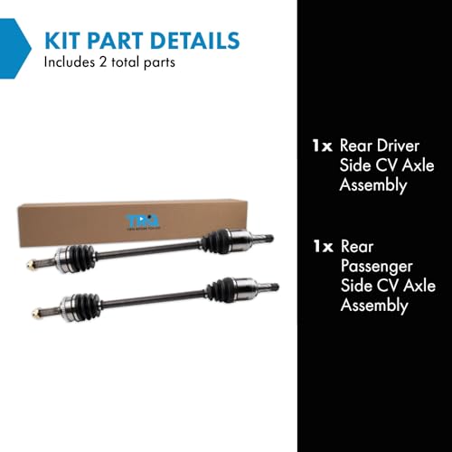 Image of TRQ Rear Driver and Passenger Side CV Axle Assembly Set 2 Piece Compatible with 03-06 Subaru Baja Automatic Transmission 01-03 Legacy Automatic Transmission 04 Legacy L GT