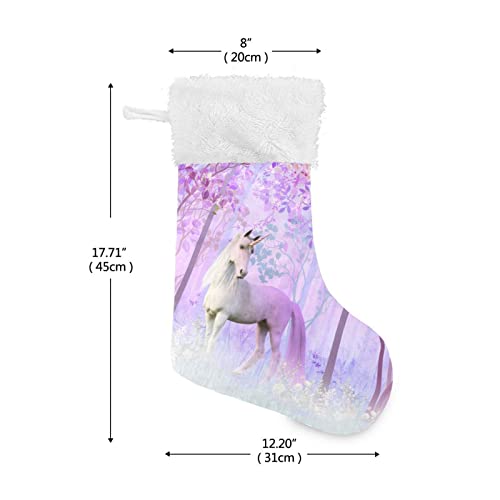 Susiyo Unicorn With Purple Trees Christmas Stocking, 1 Piece 17.7Inch Xmas Stocking For Christmas Holiday Decoration #TOP1