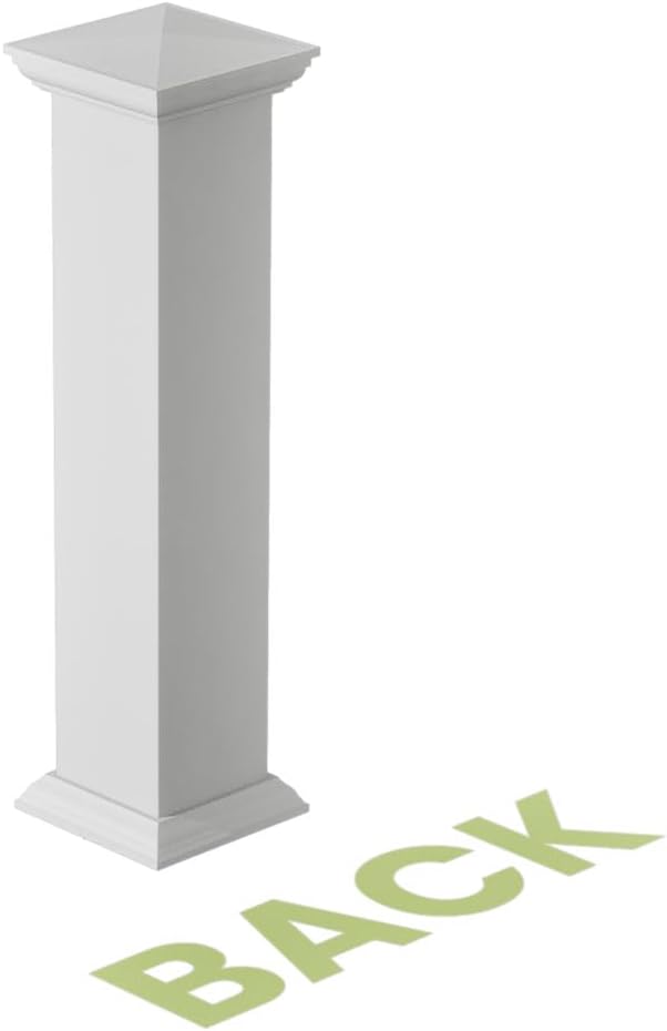 8"W x 40"H Corner Newel Post with Panel, Peaked Capital & Base Trim (Installation kit Included)