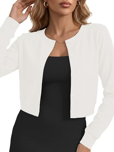 Image of Heymoments Women's Thin Shrugs Long Sleeve Lightweight Cropped Tops Open Front Cardigan for Dress S-2XL