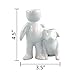 3.25 Inch White Ceramic Person with Dog Shaped Planter for Air Plants - (CERAMIC PLANTER ONLY) - Air Plant Holder - Table Top Display Vases and Planters for Air Plants and Other Mini Plants