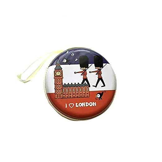 Stealodeal Round Aluminium Zipper Headphone Case London LC-05 (Multicolor) (All Earphones)