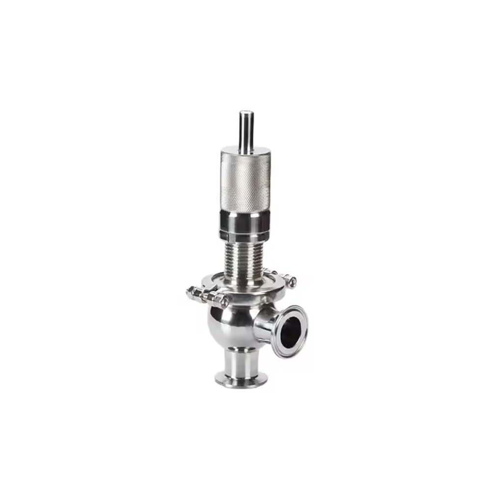 Sanitaria Valvola di Sicurezza Scarico Regolabile a 3 Brida, SS304/316L Acciaio Inossidabile, 1"-2" Misure, 2-9 bar, Guarnizione EPDM, Lucidatura Specchio, Latte/Farmacia, 1 Pezzo(SS304,1")