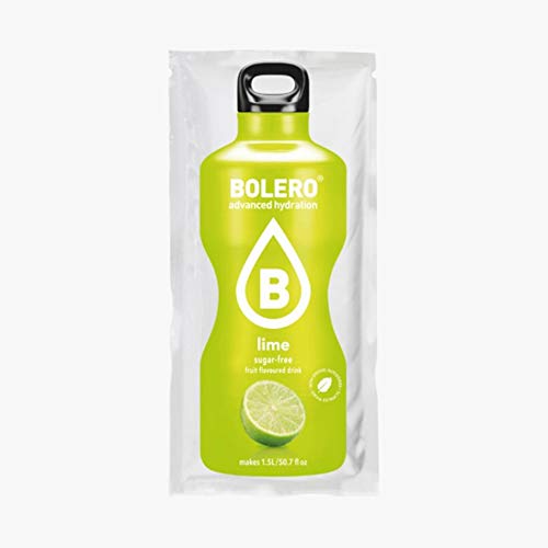 BOLERO Drinks 96 bustine da 9 grammi gusto LIME - Preparato istantaneo per Bevande con Stevia e Vitamina C e Senza Zucchero