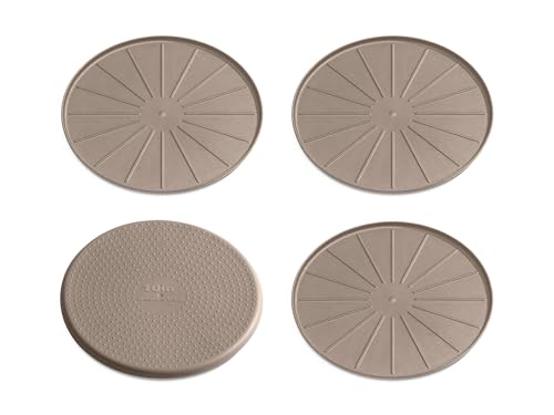 WeatherTech 10" Coasters for Home Surfaces, Anti-Skid, No-Slip knibs - Set of 4, Tan - (8A10CSTTN)